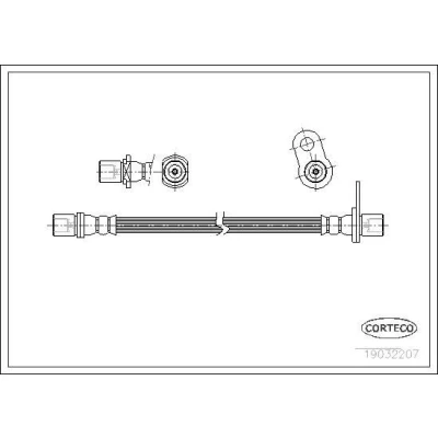 Imagem de CORTECO 19032207 Mangueira de Travão Eixo traseiro esquerdo 356 TOYOTA: Carina E Hatchback