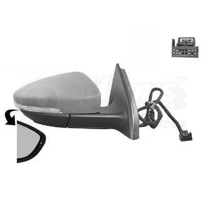 Imagem de Espelho retrovisor Van Wezel 5740808 à direita com subcapa completo, convexo, para regulação eléctrica dos espelhos, aquecível endado, norauto