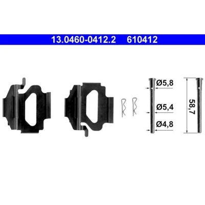 Imagem de ATE 13.0460 0412.2 Kit de acessórios, pastilhas travão FORD: Escort 5