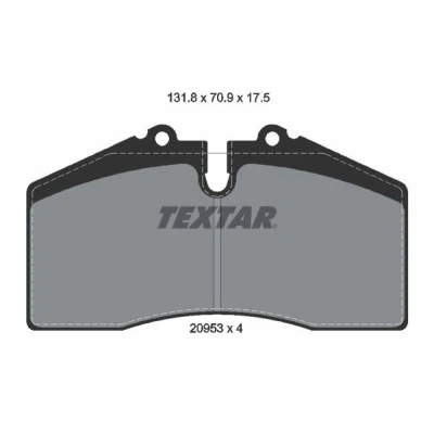 Imagem de TEXTAR 2095302 Jogo de pastilhas para travão disco preparado indicador aviso desgaste PORSCHE: 911 Coupe, Cabrio, 968 Coupe