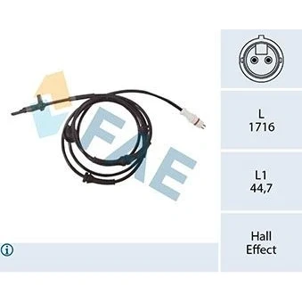 Imagem de FAE 78364 Sensor de ABS com cabo Hall 2 1716