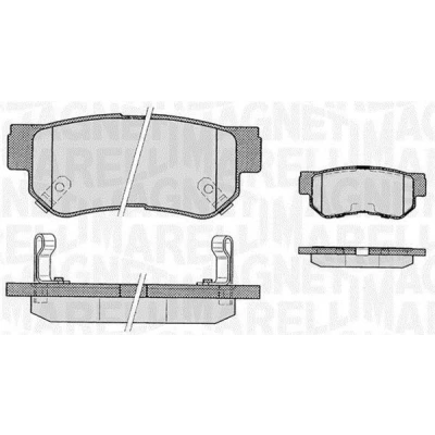 Imagem de MAGNETI MARELLI 363916060278 Jogo de pastilhas para travão disco com avisador sonoro desgaste HYUNDAI: Getz, Matrix, Tucson, KIA: Sportage II