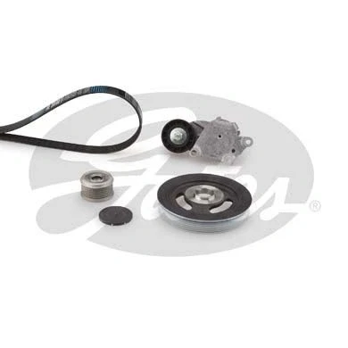 Imagem de GATES K196PK975 Jogo de correias trapezoidais estriadas com polia da corrreia cambota, roda livre CITROËN: C3 II, C4 I Hatchback