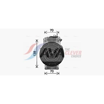 Imagem de AVA COOLING SYSTEMS MSAK755 compressor 6SEU16C 12V PAG 46 R134a com óleo de PAG, embraiagem magnética, díodo