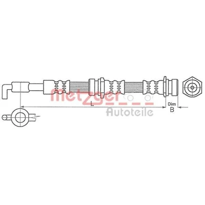Imagem de METZGER 4114057 Mangueira de Travão 433 Banjo