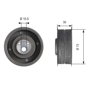 Imagem de GATES T41080 Rolo tensor, correia dentada Tru Power VOLKSWAGEN: GOLF 3, Transporter 4 Bus, 4, SEAT: Ibiza 2, AUDI: 80 B3, B2