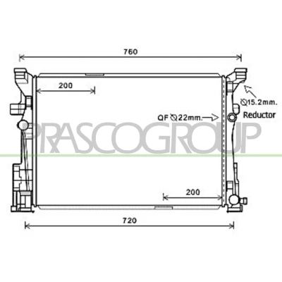 Imagem de PRASCO ME328R001 Radiador, arrefecimento do motor Alumínio 640mm 421mm 18mm Aletas de refrigeração soldadas MERCEDES BENZ: Classe A, GLA