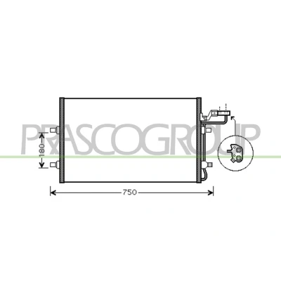 Imagem de PRASCO VV220C004 Condensador 15 13 Alumínio 627 R 134a VOLVO: C30, S40 II, V50