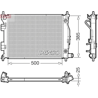 Imagem de DENSO DRM41033 Radiador, arrefecimento do motor 500mm 385mm 25mm