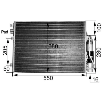 Imagem de MAHLE ORIGINAL AC 303 000S Condensador com secador 12 8,4 509, 550 RENAULT: CLIO 2, 2 Kasten, Kangoo I Express