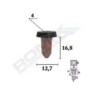 Imagem de ROMIX C70601 Grampo, friso AUDI: A3 Hatchback, Q7, VOLKSWAGEN: Caddy 3