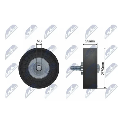 Imagem de NTY RNK FR 047 Polia de desvio/de guia, correia trapezoidal 70mm