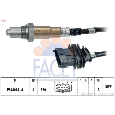 Imagem de FACET 10.8546 Sonda lambda com aquecimento, plana, Rosca pré lubrificada OPEL: Astra G Caravan, H Hatchback, CC