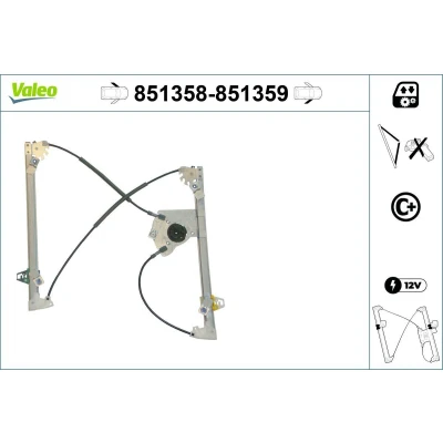Imagem de Valeo Elevador de vidro à frente, lado esquerdo elétrico sem motor com função conforto 851358