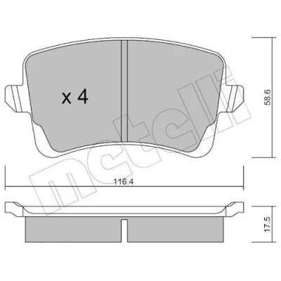 Imagem de METELLI 22 0776 0 Jogo de pastilhas para travão disco excl. contacto aviso desgaste AUDI: A4 B8 Avant, A5 Coupe, Q5