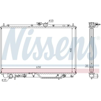 Imagem de NISSENS 62860A Radiador, arrefecimento do motor Alumínio 400 678 32 Aletas de refrigeração soldadas MITSUBISHI: Space Star, Carisma Hatchback