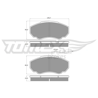 Imagem de TOMEX brakes TX 12 45 Jogo de pastilhas para travão disco FIAT: Ducato III Van, Camião plataforma / Chassis