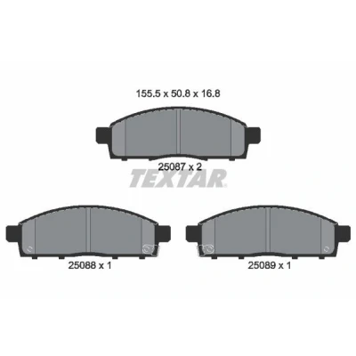 Imagem de TEXTAR 2508701 Jogo de pastilhas para travão disco com avisador sonoro desgaste NISSAN: NV200 / Evalia Minibus, Van Carrinha