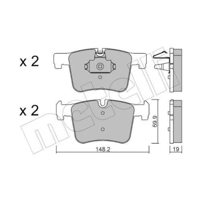 Imagem de METELLI 22 0961 0 Jogo de pastilhas para travão disco preparado indicador aviso desgaste BMW: 3 Touring, 4 Gran Coupe, 1 Hatchback