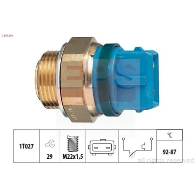 Imagem de EPS 1.850.201 Interruptor de temperatura, ventilador do radiador M22x1,5 Made in Italy OE Equivalent PEUGEOT: 306 Hatchback, Partner I Van
