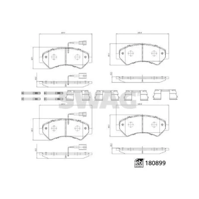Imagem de SWAG 33 10 7998 Jogo de pastilhas para travão disco FIAT: Ducato III Van, Minibus, Camião plataforma / Chassis