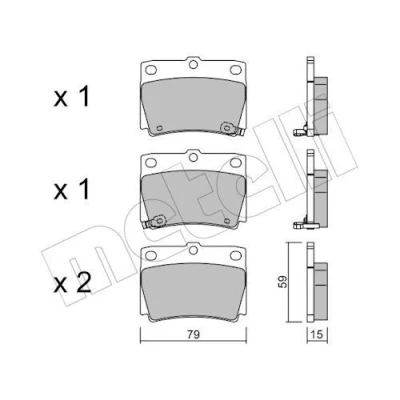 Imagem de METELLI 22 0484 0 Jogo de pastilhas para travão disco com avisador sonoro desgaste MITSUBISHI: Pajero Sport 1 SUV