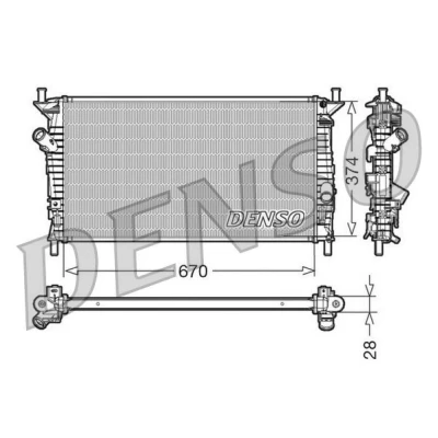 Imagem de DENSO DRM10074 Radiador, arrefecimento do motor Alumínio 670 374 28 CITROËN: Berlingo / First I, VOLVO: C30, V50, FORD: Focus 2 Kombi