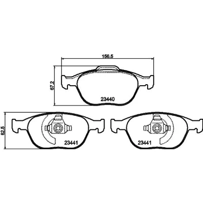 Imagem de HELLA 8DB 355 009 561 Jogo de pastilhas para travão disco não preparado indicador aviso desgaste FORD: Focus Mk1 Hatchback