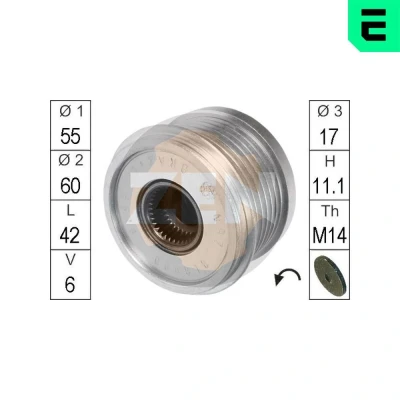 Imagem de Roda livre do alternador ERA ZN5516