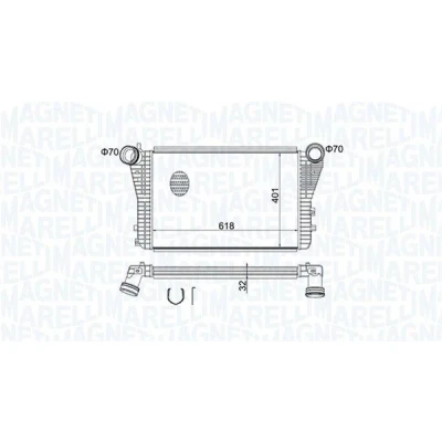 Imagem de MAGNETI MARELLI 351319204030 Intercooler VOLKSWAGEN: GOLF 5, Touran I, 6, AUDI: A3 Hatchback, Sportback, SEAT: Leon II Hatchback