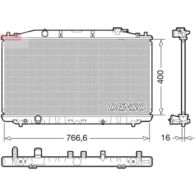 Imagem de DENSO DRM40051 Radiador, arrefecimento do motor 400mm 767mm 16mm