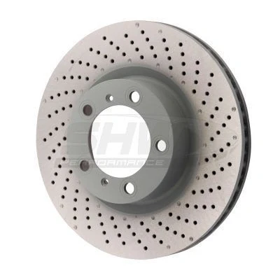 Imagem de SHW Performance PFR39972 Disco de travão Eixo dianteiro, lado direito 330 28 interior ventilado, perfurado/ondulado revestido alto carbono