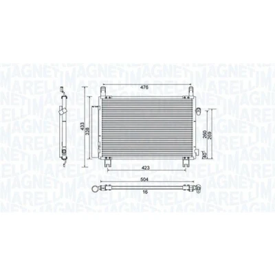 Imagem de MAGNETI MARELLI 350203798000 Condensador com secador 504x338x16 338mm 504mm 16mm TOYOTA: Yaris II Hatchback, III Hatchback