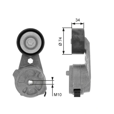 Imagem de GATES T38601 Tensor da Correia Micro V UNIQUE FIT