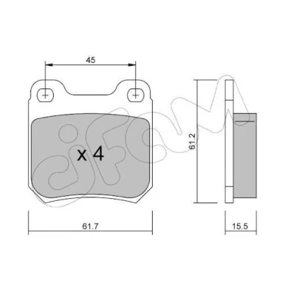 Imagem de CIFAM 822 275 0 Jogo de pastilhas para travão disco excl. contacto aviso desgaste OPEL: Vectra B Carrinha, Sedan, Calibra A