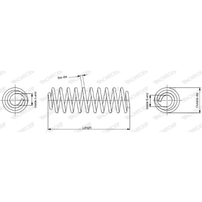 Imagem de MONROE SP3365 Mola de suspensão AUDI: A4 B6 Sedan, Avant, B7 Sedan