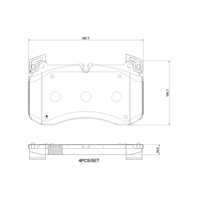 Imagem de BREMBO P 50 160 Jogo de pastilhas para travão disco preparado indicador aviso desgaste MERCEDES BENZ: GLS, GLE