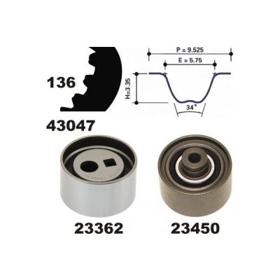Imagem de MAPCO 23435 Jogo de correias dentadas 136 PEUGEOT: 306 Hatchback, 406 Carrinha, CITROËN: Xsara Picasso, Hatchback