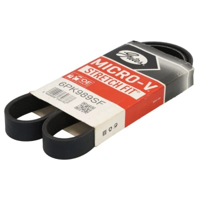Imagem de GATES 6PK989SF Correia trapezoidal estriada 989 6 Poliéster, EPDM (borracha de etileno propileno dieno) SEAT: IBIZA 4, 4 ST, 5