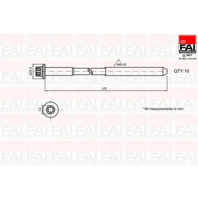 Imagem de FAI AutoParts B292 Jogo de Parafusos da Cabeçote torx exterior 10 ROVER: 45 Hatchback, 400 Sedan, 25 MG: ZT MG TF Cabrio