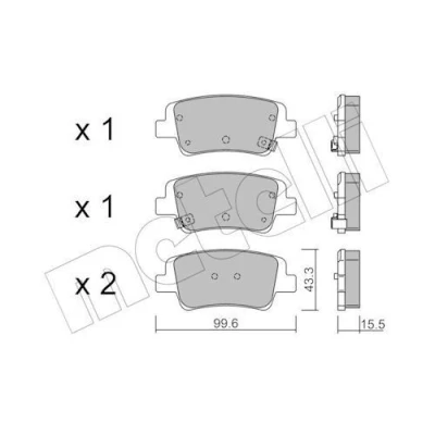 Imagem de METELLI 22 1371 0 Jogo de pastilhas para travão disco com avisador sonoro desgaste HYUNDAI: i20 III