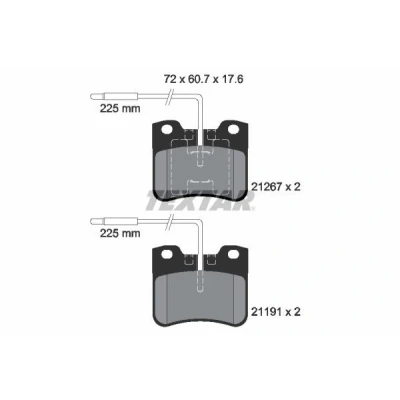 Imagem de TEXTAR 2126702 Jogo de pastilhas para travão disco com contacto avisador desgaste integrado CITROËN: Saxo Hatchback, AX Hatchback
