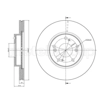Imagem de METELLI Disco de travão HONDA: CIVIC 8 Hatchback, 282,0mm 23,0mm 5 64,0mm ventilado pintado 23 0932C 45251S7AE10,45251S7AE11,45251SMGE31