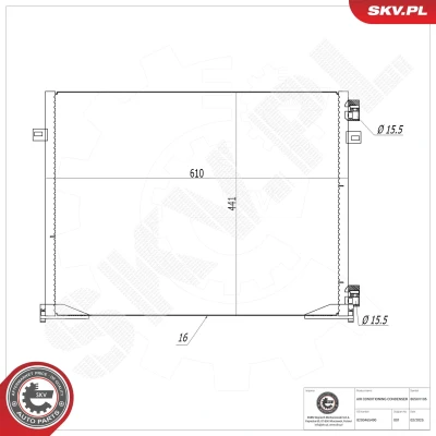 Imagem de ESEN SKV 86SKV106 Condensador sem secador Alumínio 610mm