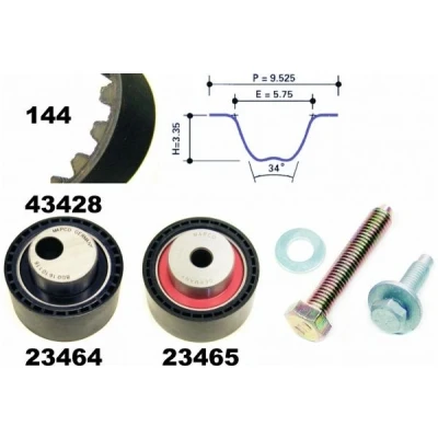 Imagem de MAPCO 23428 Jogo de correias dentadas 144 PEUGEOT: 307 Hatchback, 406 Carrinha, Sedan