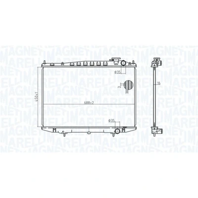 Imagem de MAGNETI MARELLI 350213174500 Radiador, arrefecimento do motor 450 688 23 Aletas de refrigeração unidas mecanicamente NISSAN: Pick Up