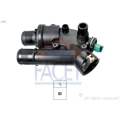 Imagem de FACET 7.8747 Termóstato, líquido de refrigeração 83 Made in Italy OE Equivalent com junta PEUGEOT: 407 SW, 607 Sedan, CITROËN: C8