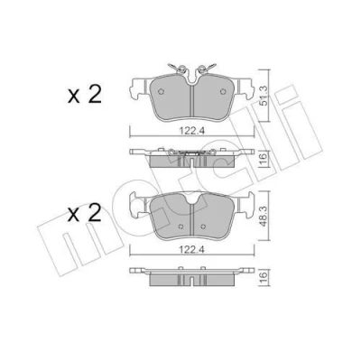 Imagem de METELLI 22 1390 0 Jogo de pastilhas para travão disco preparado indicador aviso desgaste VOLVO: V60 II, S60 III, V90 II Carrinha
