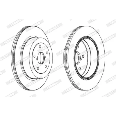 Imagem de FERODO PREMIER DDF1751C 1 Disco de travão 316 20 5 ventilado revestido sem parafusos SUBARU: Impreza II Sedan