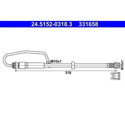 Imagem de ATE 24.5152 0318.3 Mangueira de Travão 318 M10x1